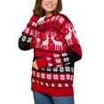 thumbnail image 2 of Elippeo Unisex Christmas Couple Sweater Long Sleeve Round Neck Reindeer Print Knitted Jumpers Matching Christmas Sweaters Knitwear Tops, 2 of 10