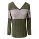 thumbnail image 4 of MHFRRA Camiseta Informal de Manga Larga con Canesú En contraste de Color, Blusa Cómoda de Uso Diario. Verde Militar, 4 of 4