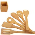 thumbnail image 1 of Inteprter Pala giratoria para panqueques, vajilla de para quemar, espátula de bambú tallada con caja de almacenamiento, juego de cocina para Barra de herramientas Inteprter HA021888-00, 1 of 6