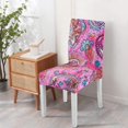thumbnail image 4 of Set of 4 Artistic Paisley Bohemian Dining Chair Covers Vintage Floral Ethnic Retro Colorful Pattern Washable Polyester Stretch Slipcovers Removable Protector for Elegant Dining Room, 4 of 7