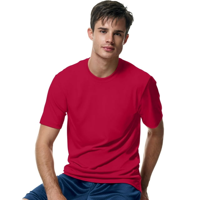 Hanes Cool DRI TAGLESS Men`s T-Shirt, 3XL, Deep Red