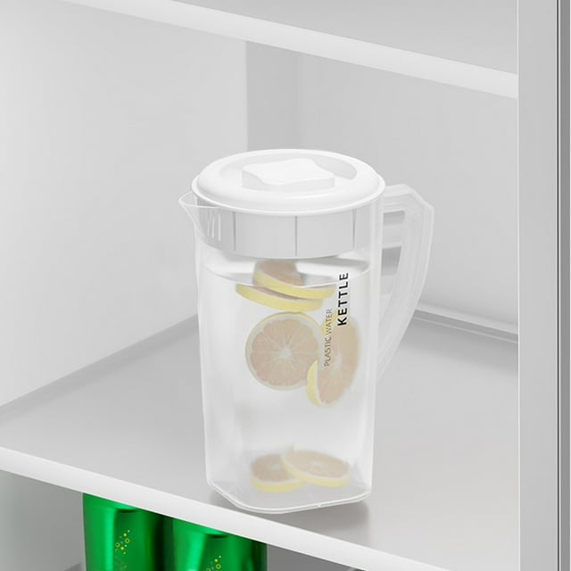 JilgTeok 1 Packs 2L Cold Kettle with Lid and Faucet Filter for Refrigerator Large Capacity Water Pitcher for Beverages Dispenser Spigot Fruit Teapot Lemonade Bucket Clearance