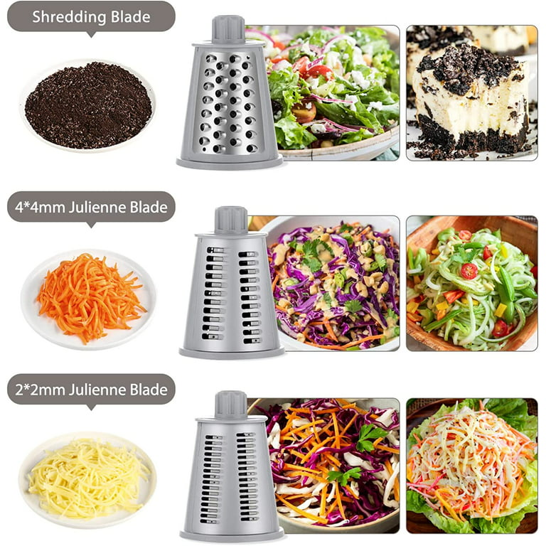 Upgrade Stainless Steel Rotary Vegetable Cheese Grater Potato Slicer Rotary Handheld Grater with 5 Blades Dishwasher Safe