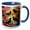 Blue/White, variant on 3drose, Four Calling Birds, 11oz Two-tone Green Mug