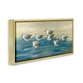 thumbnail image 3 of Stupell Industries Sandpiper Bird Flock Beach Shoreline Nature Painting Gold Floater Framed Canvas Art Print Wall Art, 25 x 11, 3 of 9