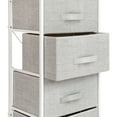 thumbnail image 6 of Emma + Oliver 4 Drawer Vertical Storage Dresser with White Wood Top & Gray Fabric Pull Drawers, 6 of 11