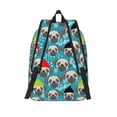 thumbnail image 2 of Lsque Christmas Hat Cute French Bulldog Pattern Canvas Daypack, Durable Backpack, High-quality Versatile Backpack,Vintage Compact Backpack-Medium, 2 of 6