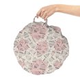 thumbnail image 2 of Cartoon Round Floor Cushion with Handle, Flying Hearts and Bird Cages Circular Background, Decorative Pillow for Living Room & Dorms, 18" Round, Pale Salmon Blush Grey, by Ambesonne, 2 of 4