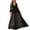 Black, variant on Miluxas Dresses Plus Size Women Solid Sequins Thin Zipper Hollow Out Backless Long Sleeve V-Neck Dress Khaki 10(XL)
