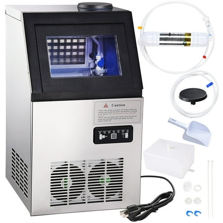 Yescom 100 Lbs Commercial Ice Maker Portable Freestanding Ice Cube Maker Machine for Restaurants Home
