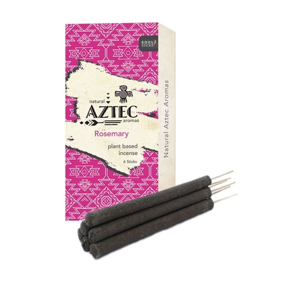 AZTEC 6pc Hand Rolled Resin Incense Sticks Long Lasting for Yoga Meditation Relaxation Aromatherapy Cleansing and Purification | Rosemary