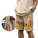 thumbnail image 3 of Pantalones cortos atléticos de moda ANGGREK con estampado de llamas para hombres, 3 of 8