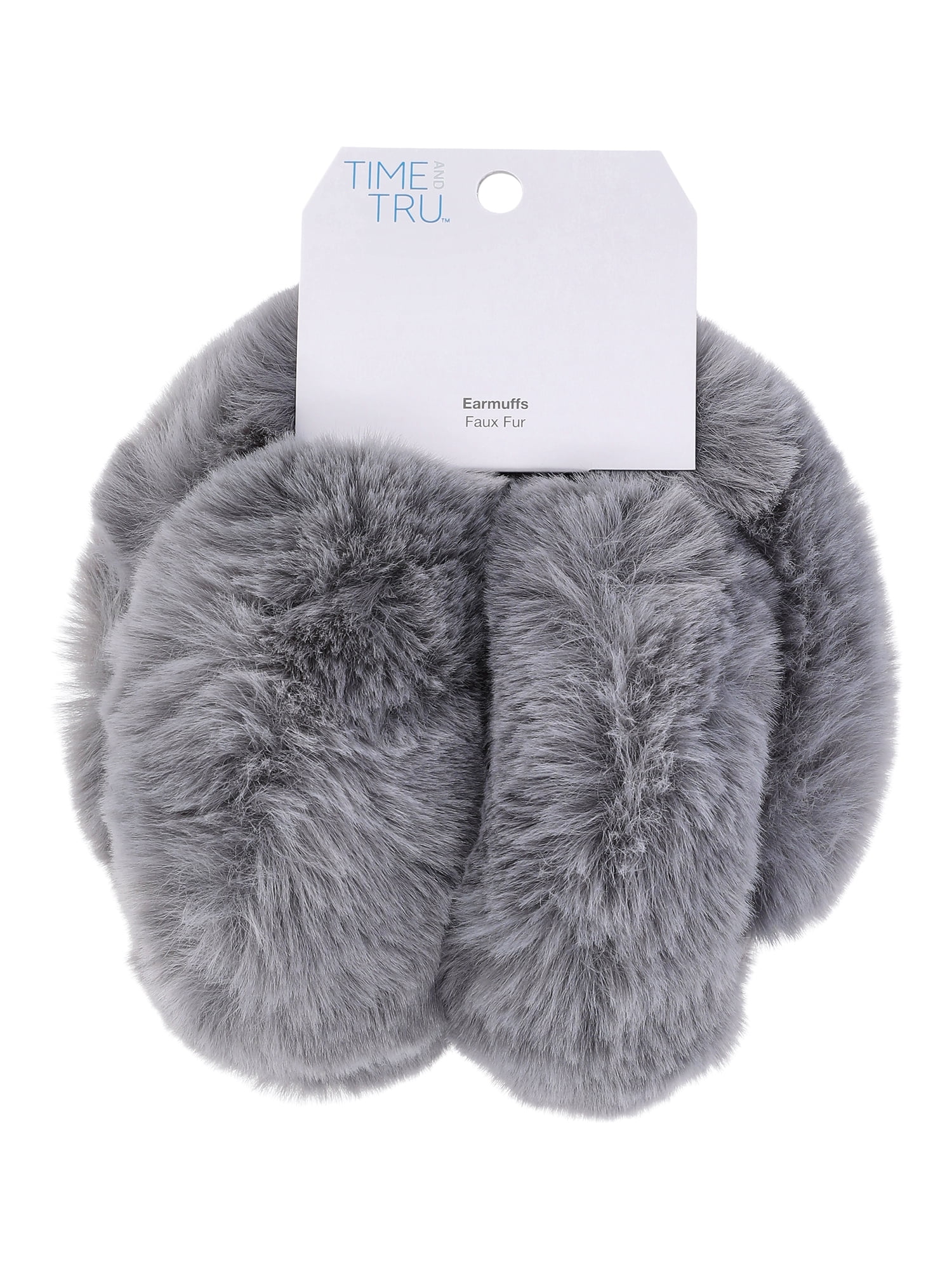 Jocelyn Earmuffs Grey Faux Fur Accessory Cottagecore Fall Winter Outdoor Gray Faux Fur Earmuffs - Soft and Cozy Earmuffs - Oversized  main image 2