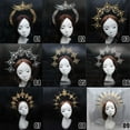 thumbnail image 2 of Fashion Vintage Gold Silver Handmade DIY Crown Material Kits Gothic Lolita Tiara Wedding Headpiece Sun Goddess Headwear 01, 2 of 8