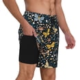 thumbnail image 3 of Fotbe Flowers Butterfly Men’s Swim Trunks Quick Dry Swim Shorts Board Shorts with Mesh Lining-3X-Large, 3 of 9