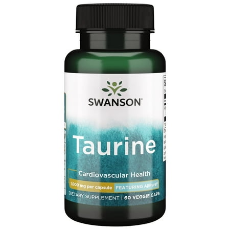 Swanson Ajipure Taurine 1 G 60 Veggie Capsules