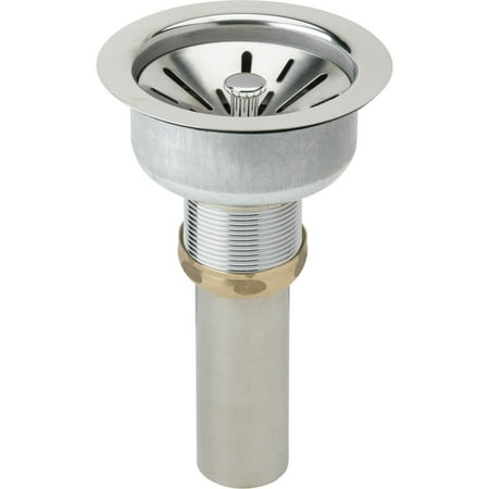 Elkay LK335 3-1/2" Drain Fitting Body, Strainer Basket, rubber seal and Tailpiece