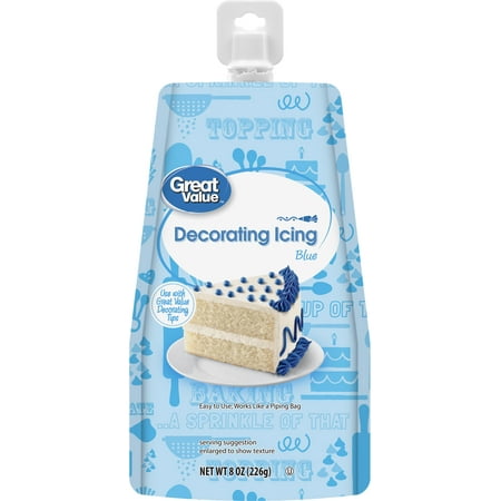 (3 Pack) Great Value Decorating Icing, Blue, 8 oz