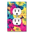 thumbnail image 1 of WIRESTER 1-Gang Duplex Wall Plate/Switch Plate Cover, Vintage Retro Colorful Daisy Flowers, 1 of 5