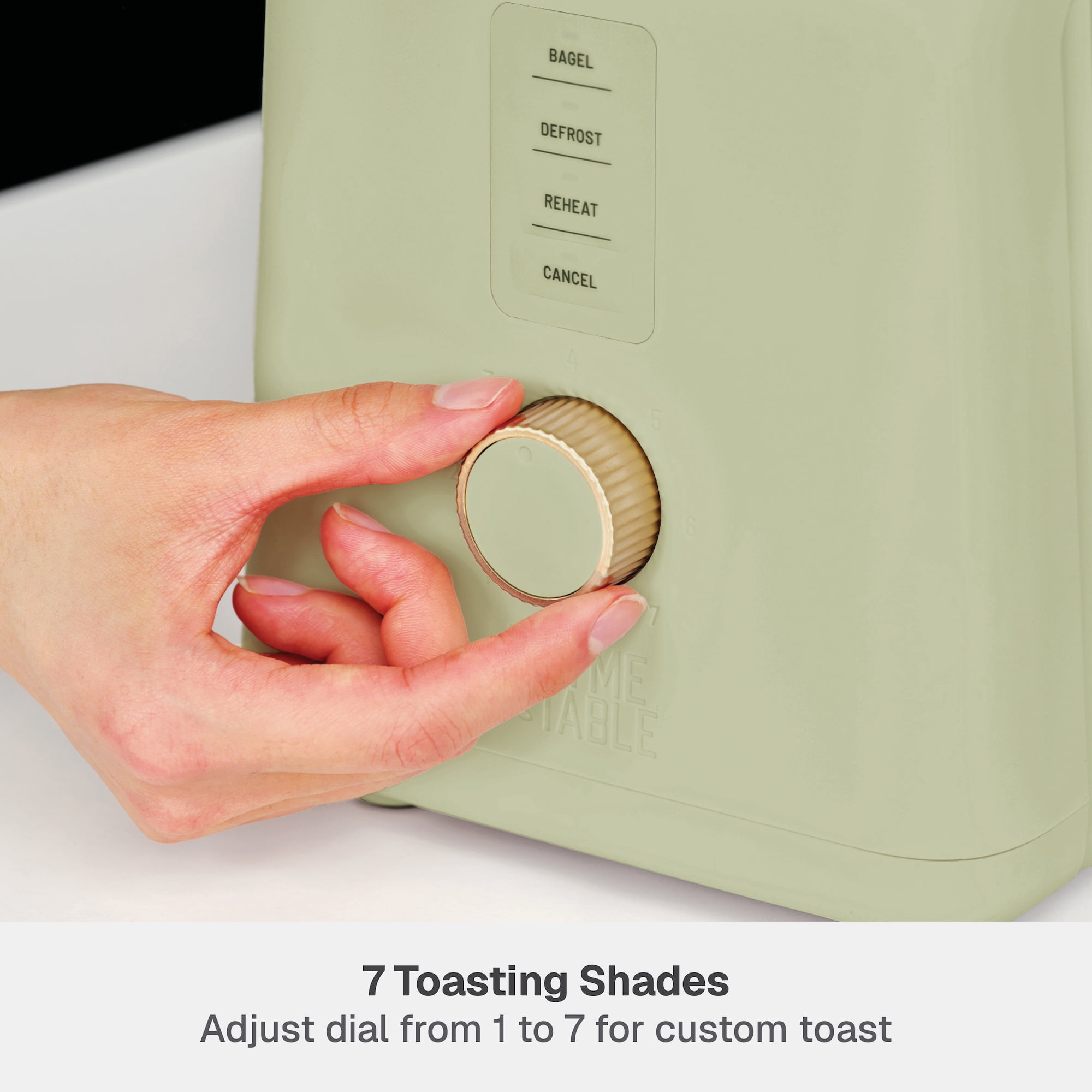 Thyme & Table 2-Slice Toaster, Extra-Wide Slots with Removable Crumb Tray, Eucalyptus Green