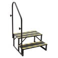 thumbnail image 5 of 2-Step Steel RV Steps Hot Tub Steps with Handrail ＆ Reflective Strip, 5 of 9