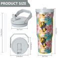 thumbnail image 4 of Modern 30oz Handheld Travel Tumbler with Handle – Double Wall Stainless Steel Insulated Cup, Flip Straw Lid, Leak-Proof & BPA-Free for Hot and Cold Drinks – Durable Coffee & Juice Mug White, 4 of 7