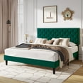 thumbnail image 4 of SHA CERLIN Green King Upholstered Bed Frame with Adjustable Diamond Button Tufted Headboard, Adult, 4 of 8