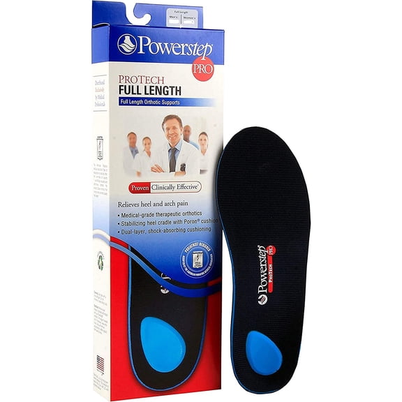 Powerstep SIZE D Protech Full Length Orthotics W: 9 – 9 ½, M: 7 – 7 ½ (Each)