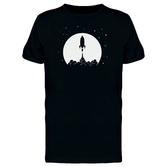 Takeoff Of Rocket On Moon T-Shirt Men -Image by Shutterstock, Male 3X-Large