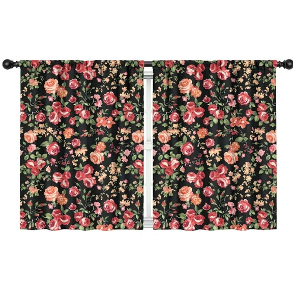 Blackout Kids Curtains,Pioneer Flower Floral Print Pattern Childrens Insulated Curtains Set Of 2,Bedroom Essentials,Toddler Room Decor 42"x54"