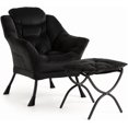 thumbnail image 1 of Silla perezosa con otomana, moderna silla de descanso, sillón con reposapiés, sillón de lectura con bolsillo lateral para sala de estar, recámara, recámara y oficina, 1 of 1