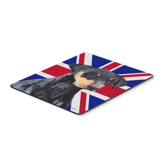 Carolines Treasures SC9834MP "Doberman with English Union Jack British Flag Mouse Pad Hot Pad or Trivet" Large