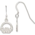 thumbnail image 1 of Sterling Silver Diamond-Cut Claddagh Dangle Earrings (30 X 12) Made In India qe4164, 1 of 5