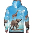 thumbnail image 7 of Lsque Elephant Giraffe Pattern Casual Men's Hoodie,Hooded Sweatshirt with Kangaroo Pocket,Pullover Hoodie-Small, 7 of 7
