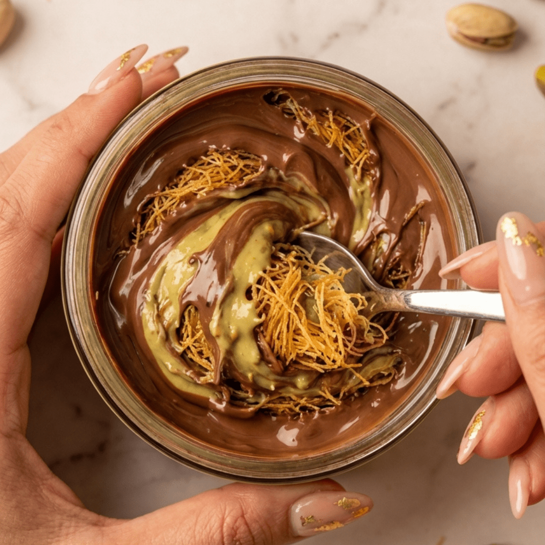 Oh! Crema Dubai in a Jar – Handcrafted - Creamy Pistachio with Kadayıf & Chocolate
