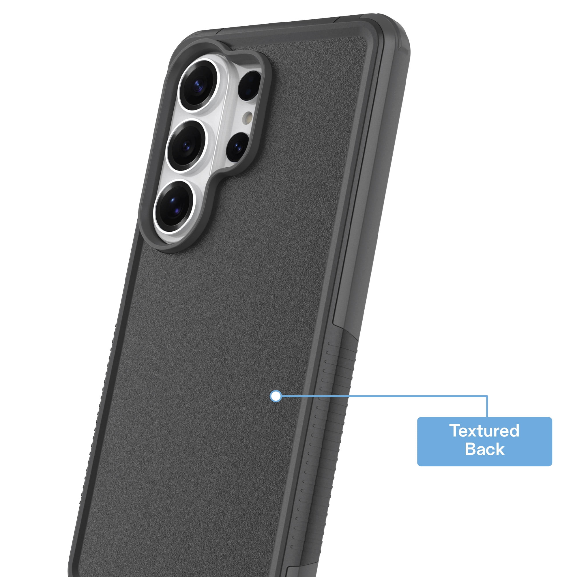onn Magnetic Compatible Slim Rugged Phone Case for Samsung Galaxy S26 Ultra - Black/Gray