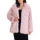 thumbnail image 1 of Abrigo de piel sintética para mujer INSPIRE CHIC, abrigo de invierno con mangas largas y solapa, color rosa, 1 of 6