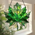 thumbnail image 5 of tasrioml Exquisite Suncatcher Maple Fall Ornament Suncatcher Stained Glass Window Hanging for Thanksgiving Autumn Decor Festive Home Accents Holiday Party, 5 of 8