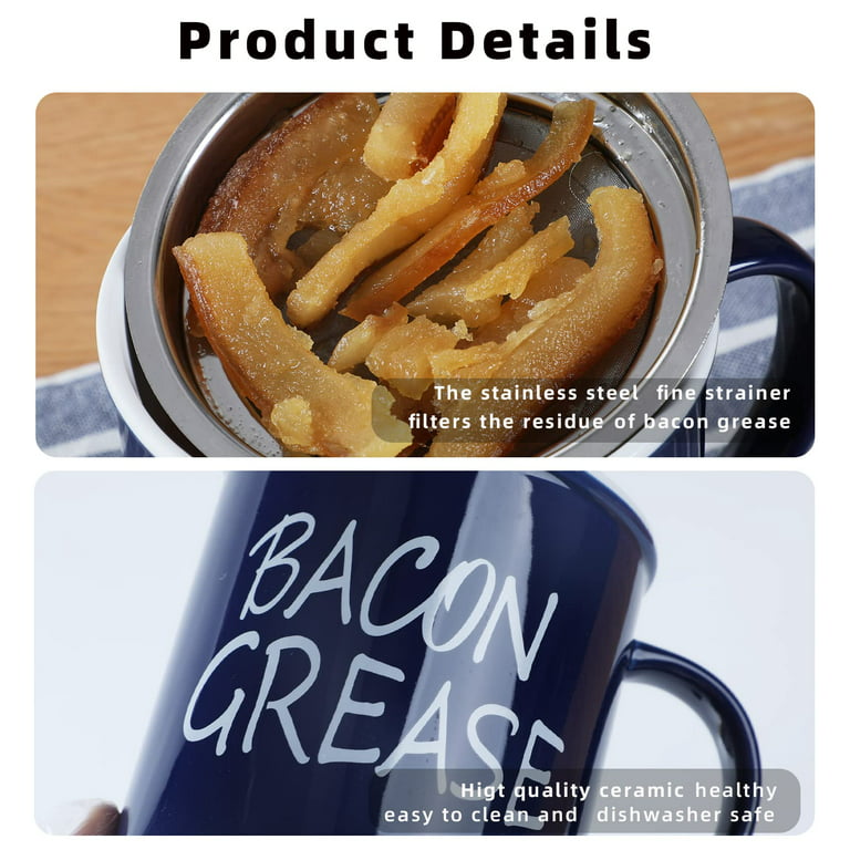 Bacon Grease Container, Residue Filter Oiler, Bacon Grease Saver