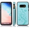 thumbnail image 4 of Phone Case for Samsung Galaxy S10e with Tempered Glass Screen Protector and Card Holder Wallet Cover Stand Flip Leather Cell Accessories Glaxay S 10e Gaxaly 10se Galaxies Se10 Cases Women Girl Green, 4 of 13