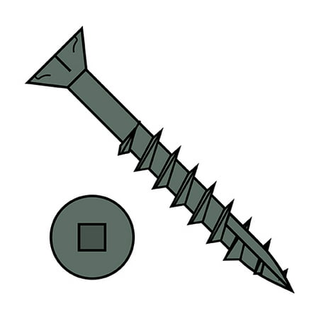 

10-8X4 Square Flat Nibs Deck Screw Type17 2/3 Thread Green Ceramic 1 200HR Salt Spray (Pack Qty 1 000) BC-1064DQF17CGR