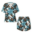 thumbnail image 4 of Naloa Lilies Flowers Women's Short-Sleeved Pajama Set, Loungewear, Summer pajamas, Breathable Cozy - 4X-Large, 4 of 9