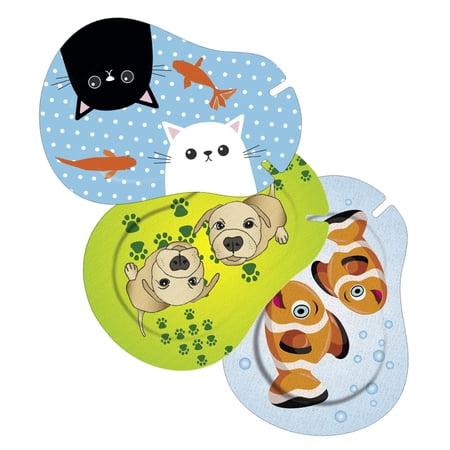 Ortopad Bamboo Adhesive Eye Patches, 30/pack, Regular Size, Animals Pack - Cats, Dog, Clown Fish
