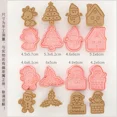 thumbnail image 5 of Cortador de galletas de Navidad de Papá Noel, molde de prensa de galletas, sello de plástico, confitería, herramientas de pastelería para hornear de cocina, 8 piezas, 5 of 5