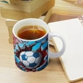 thumbnail image 4 of 3D Soccer Ball Hole In A Wall Coffee Mug | 3D Ceramic Mug | 11 Oz Tea Cup – Unique Gift For Men & Women | White, 4 of 7