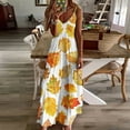 thumbnail image 3 of Autumn Harvest Maple Leaves Thanksgiving Sleeveless Dress Woman Fashion Long Dresses Women's Summer Suit Dress Summer 2025 Women, 3 of 7
