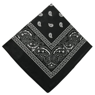 Styled Basics Black Paisley Bandana, Unisex, Adult, 100% Cotton