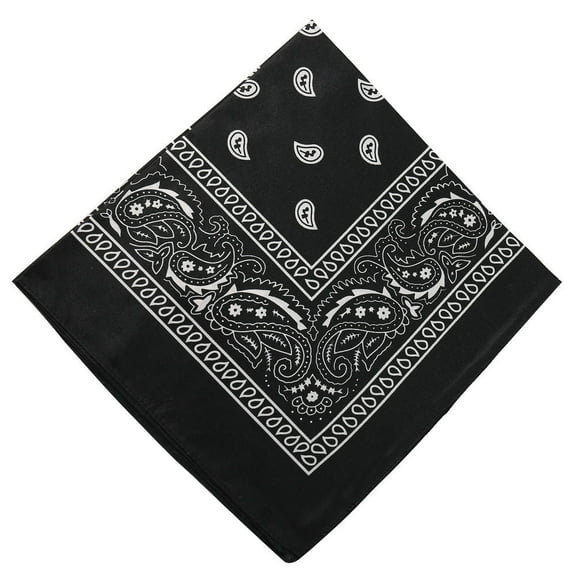 Paisley Bandanas Multi Colored Set Cowboy Bandana Head Scarf Double Sided, Black