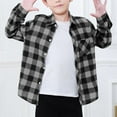 thumbnail image 6 of AIEOTT Boys Plaid Flannel Shirts Long Sleeve Classic Collared Button Down Pocket Shirts Fall Tops, Kids Aged 3-9, for School Travel Family Outdoor Play, 6 of 9