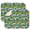 Rooster and Sky, variant on Rooster and Sunflower Green Pattern 2 Pack Kitchen Dish Drying Mat, Ultra Absorbent Microfiber Dish Drainer Mat, 16"x18"